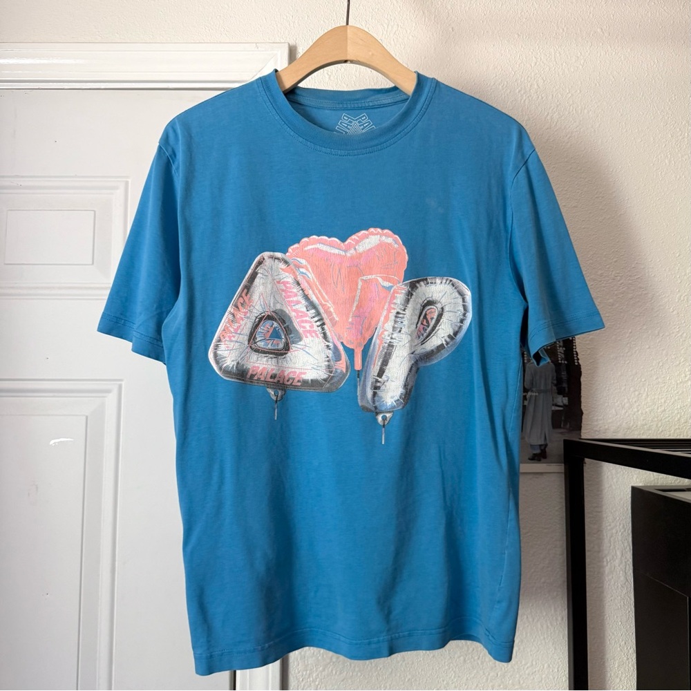PALACE SKATEBOARDS blue balloon logo graphic crew cotton short sleeve‎ tee